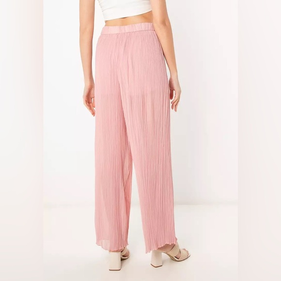 Zara Plissé Pleated Palazzo Flowy Wide Leg Pants - Size M - Pink - NWT - Picture 2 of 12